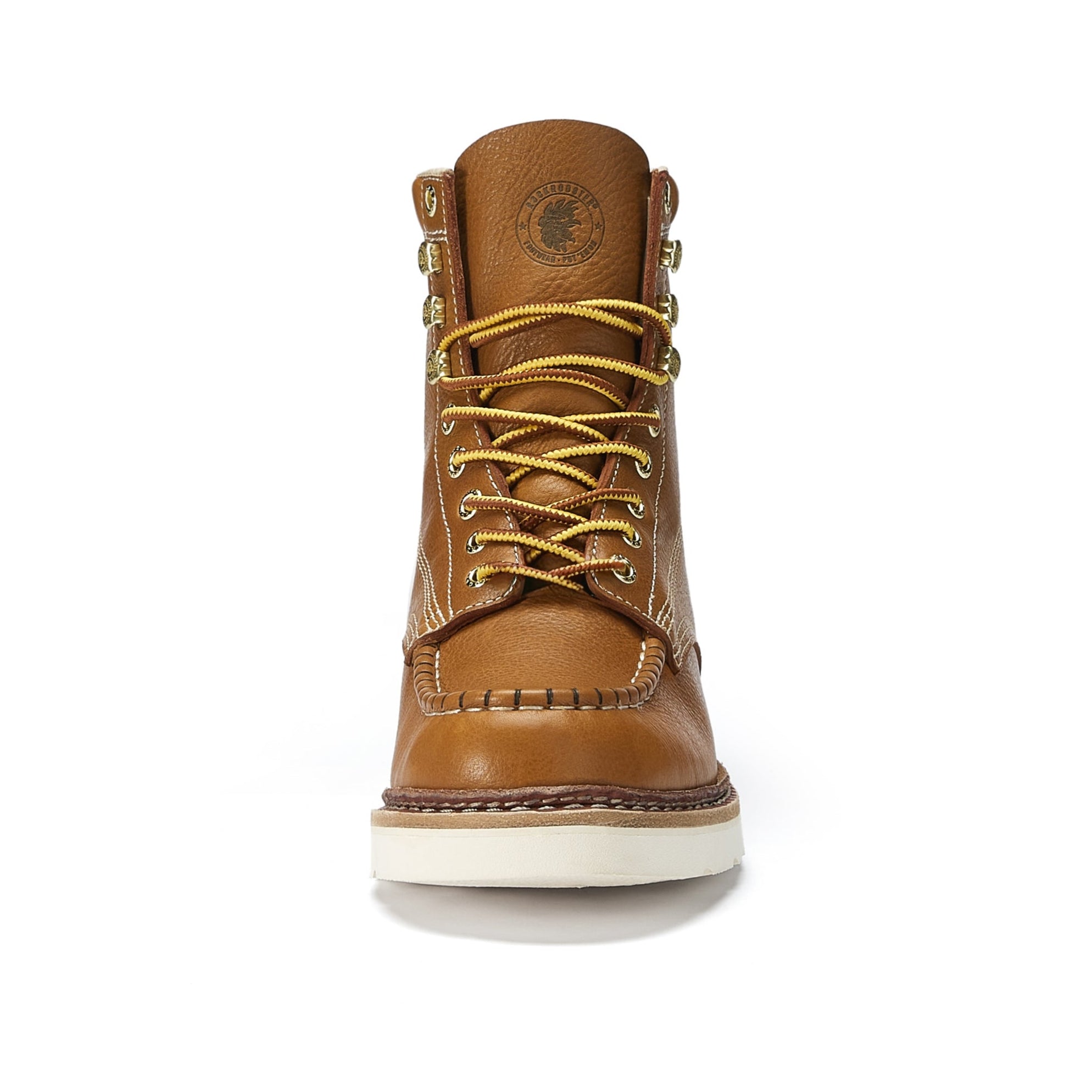 ROCKROOSTER Norwood Men's 6 inch Brown soft toe wedge work boots with