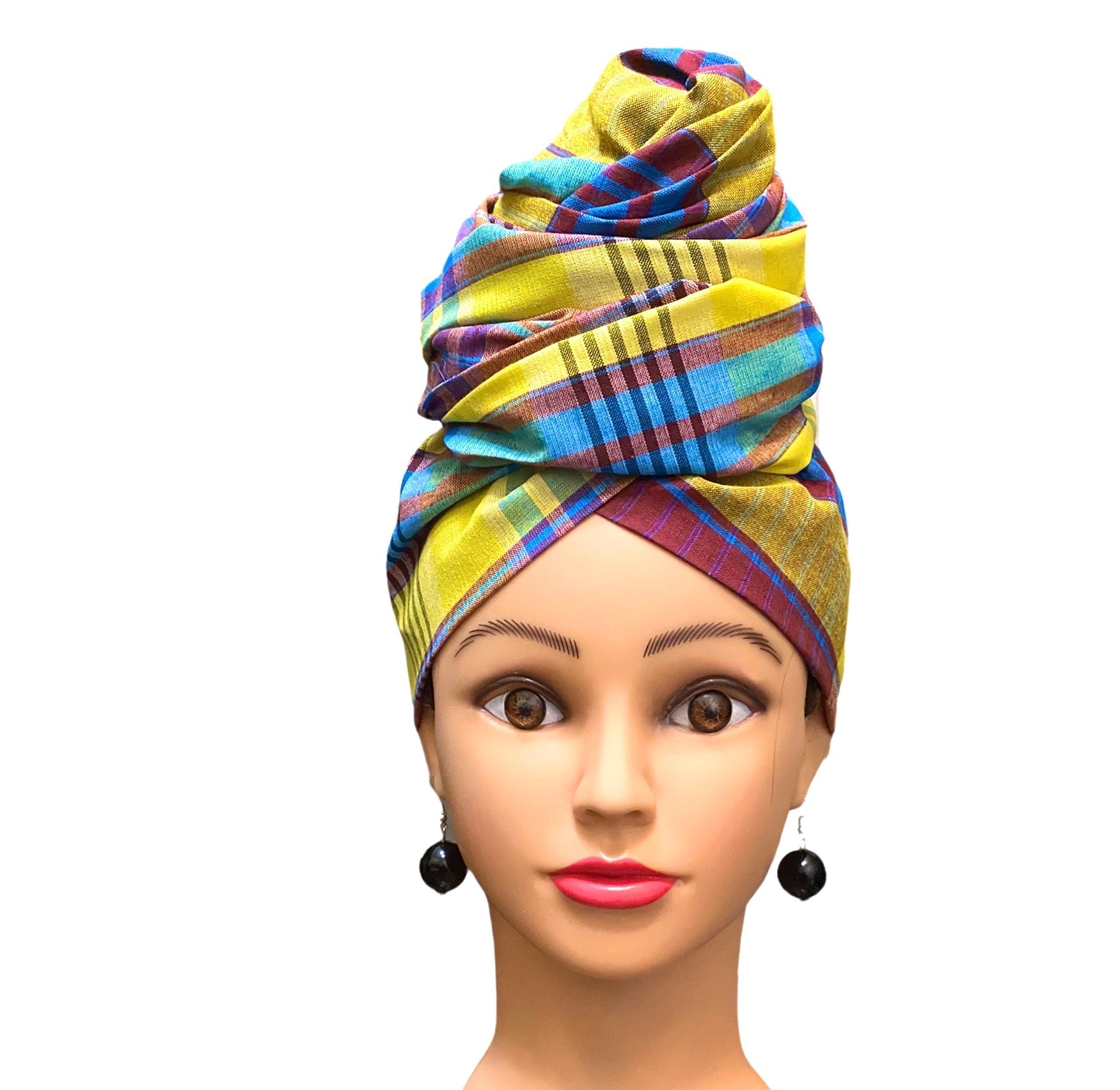 Yellow/Blue Head-Wrap